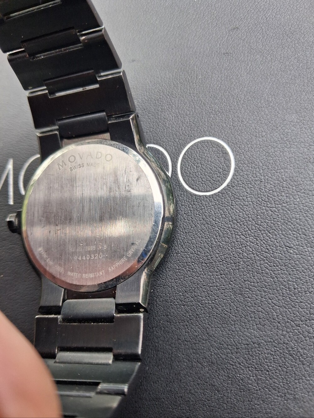 Movado Black and Silver Museum Dial Watch with DIAMOND Bezel - Picture 13 of 16
